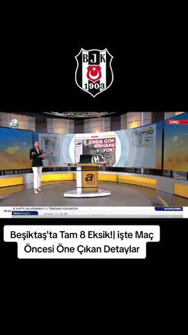 Beşiktaş'ta Tam 8 Eksik!| işte Maç Öncesi Öne Çıkan Detaylar #beşiktaşhaberleri #LetTheGameBegin #VarBiHedefimiz #BurasıBeşiktaş #beşiktaş @Beşiktaş JK @bekoturkiye @adidas @BJK SuperApp 
