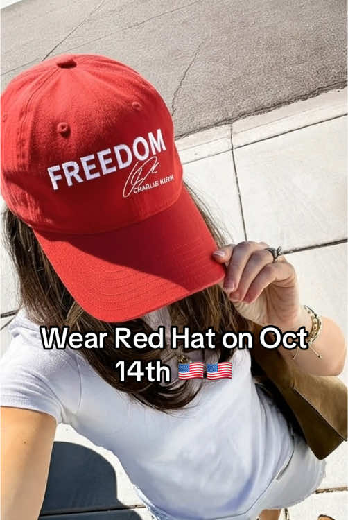 Don’t miss out on this hat! Wear on October 14th 🇺🇸🇺🇸 #charliekirk #freedom #charliekirkshirt #charliekirkhat #ripcharliekirk 