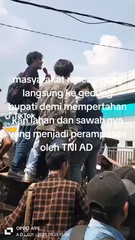 masyarakat rancapinang langsung ke gedung bupati demi mempertahankan lahan dan sawahnya yang menjadi perampasan oleh TNI AD