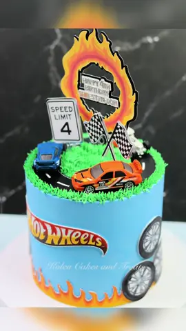 Hot Wheels 🔥🏎️ Strawberry cake - fresh strawberry filling (6” 2 layer) #godisgood #fyp #koleacakes #hotwheels #hotwheelscars 