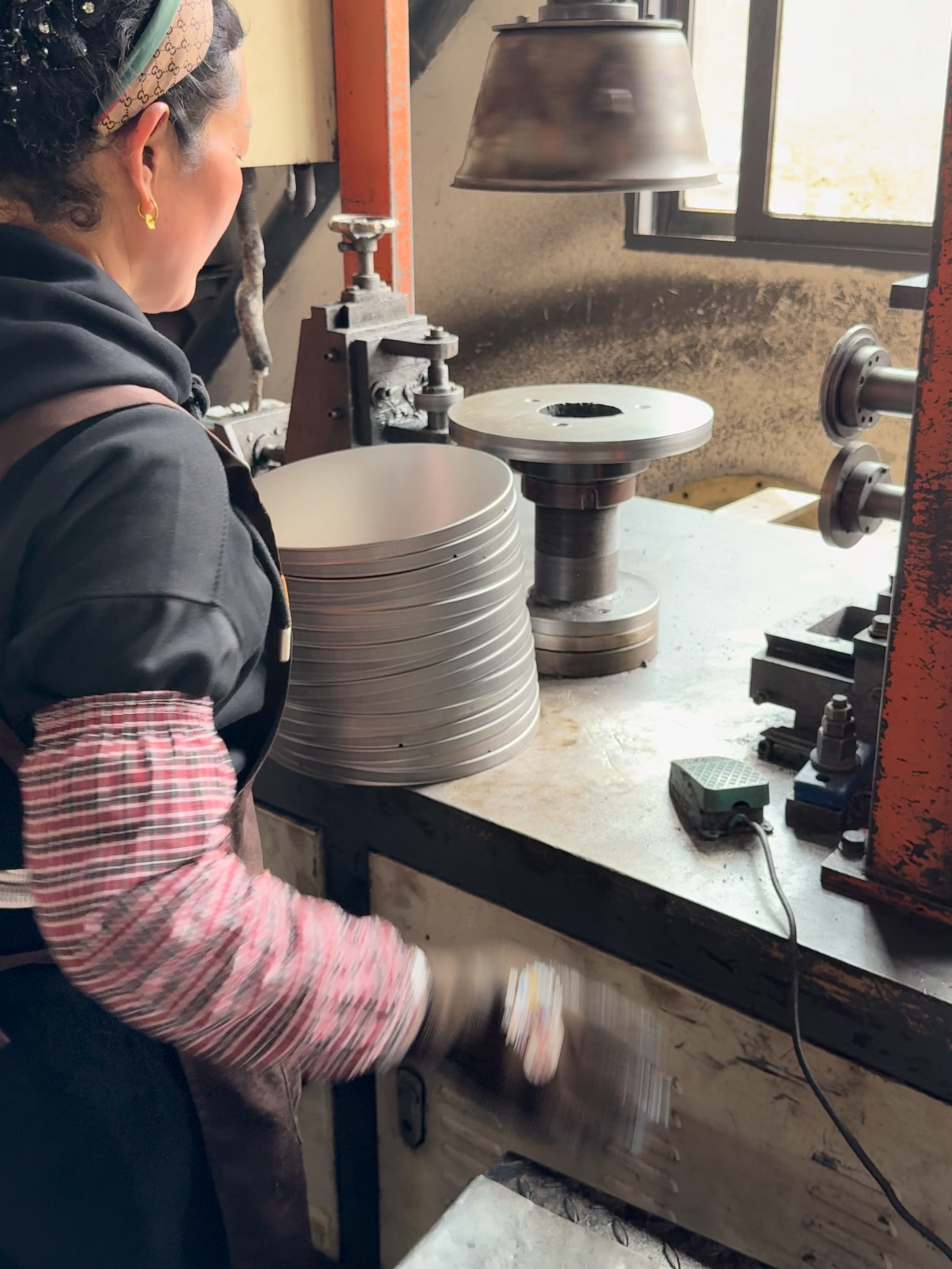 Inside the factory Automatic trimming and grinding process in BBQ manufacturing factory  #process #factory #manufacturing #grill
