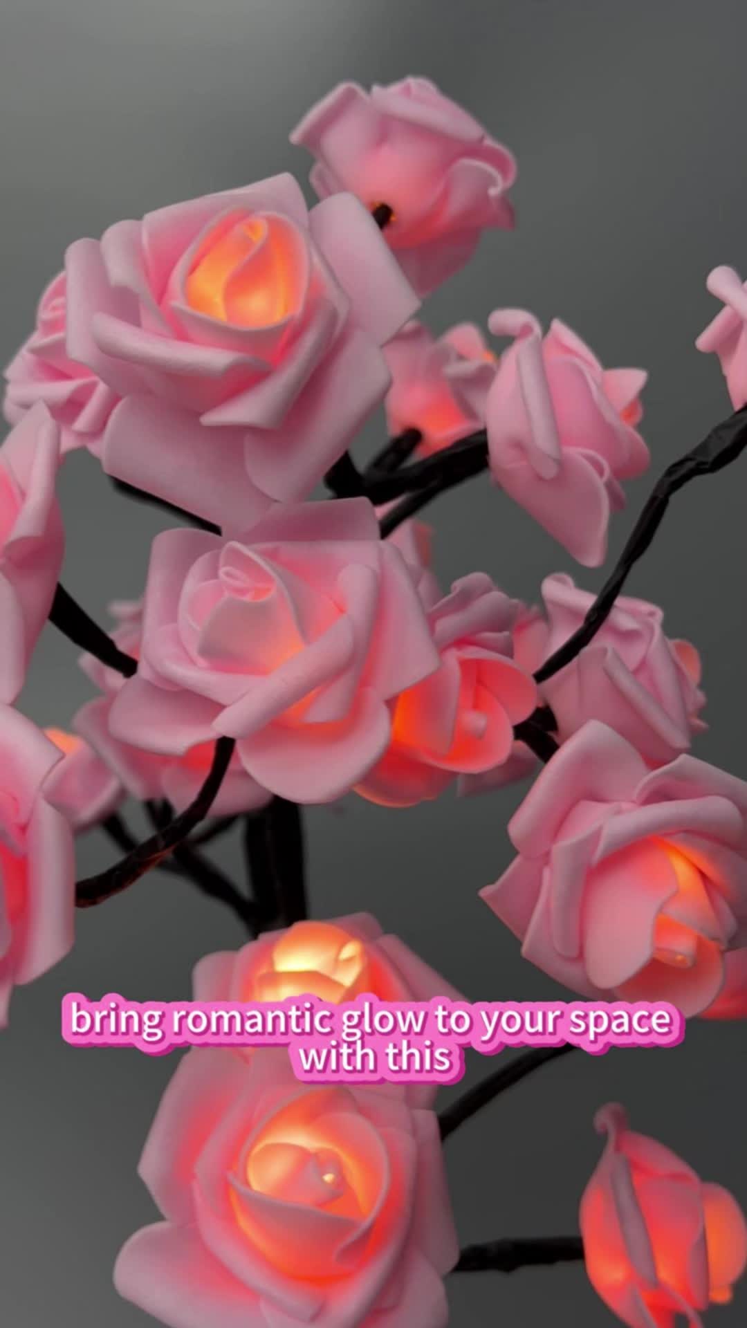 Rose Flower Design Tree Night Light, USB Powered Table Lamp, Room Lights for Bedroom, Versatile Holiday Decoration Lights For Indoor Bedroom, Valentine's Day Gift, Home Decor, Decorative #christmastree #christmaslights #lamps #christmastrees #roomdecoration #christmasdecoration #holidaylights #ledchristmastree #lightingdecor #holidaydecorations