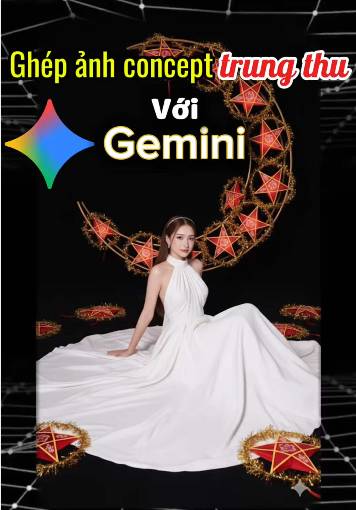 Cách ghép ảnh concept trung thu với gemini - xinh lung linh nàng thơ traqng rằm #geminiai #concepttrungthu #chauhoichutraloi #ghepanh 