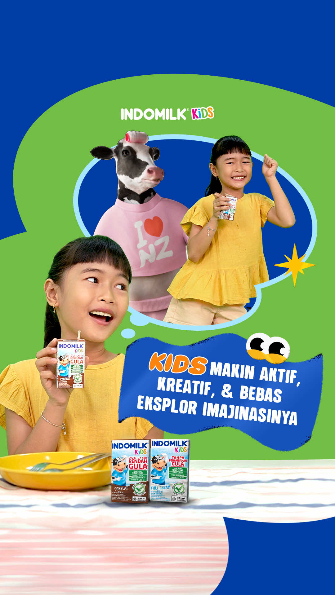 🎶 Siapa nih yang udah hafal #JingleIndomilkKids? 👋 Musiknya gampang diikutin, gerakannya juga bikin Kids makin percaya diri ✨ 👉 Pilih susu Indomilk Kids yang ada ✅ Centang Hijaunya ya Moms! 🔵 Lebih tinggi kalsium  🔵 Rendah gula 🔵 Dari susu sapi pilihan Untuk dukung Kids tumbuh aktif, kreatif, & bebas eksplor imajinasinya 💡 #IndomilkKids #IndomilkKids #SusuIndomilkKids #TinggiKalsium   