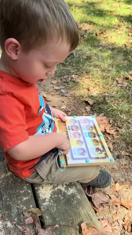 What a fun puzzle! This magnetic compact puzzle will be a great screen free way to keep the kids engaged and occupied during long car rides! This is the perfect toy for carrying to doctors appointments, car rides or out to dinner! Magnetic puzzles keep all the pieces contained and engages kids as they work on their handwriting skills and solve the puzzle! #preschool #toddler #magneticpuzzle #handwritingskills #tiktokmademebuyit 
