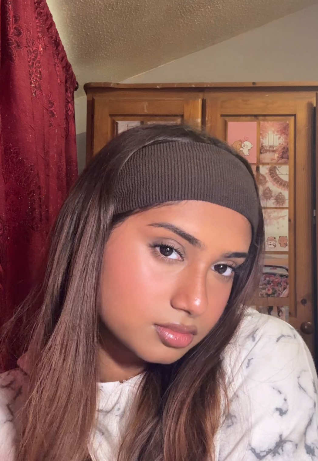 No powders • Concealer - @Fenty Beauty  • Lip Liner 1 - @Boots UK  • Mascara & Lip Liner 2 - @Primark  • Blush - @SACHEU Beauty US  #browngirlmakeup #brownskin #makeup #makeupforbeginners 
