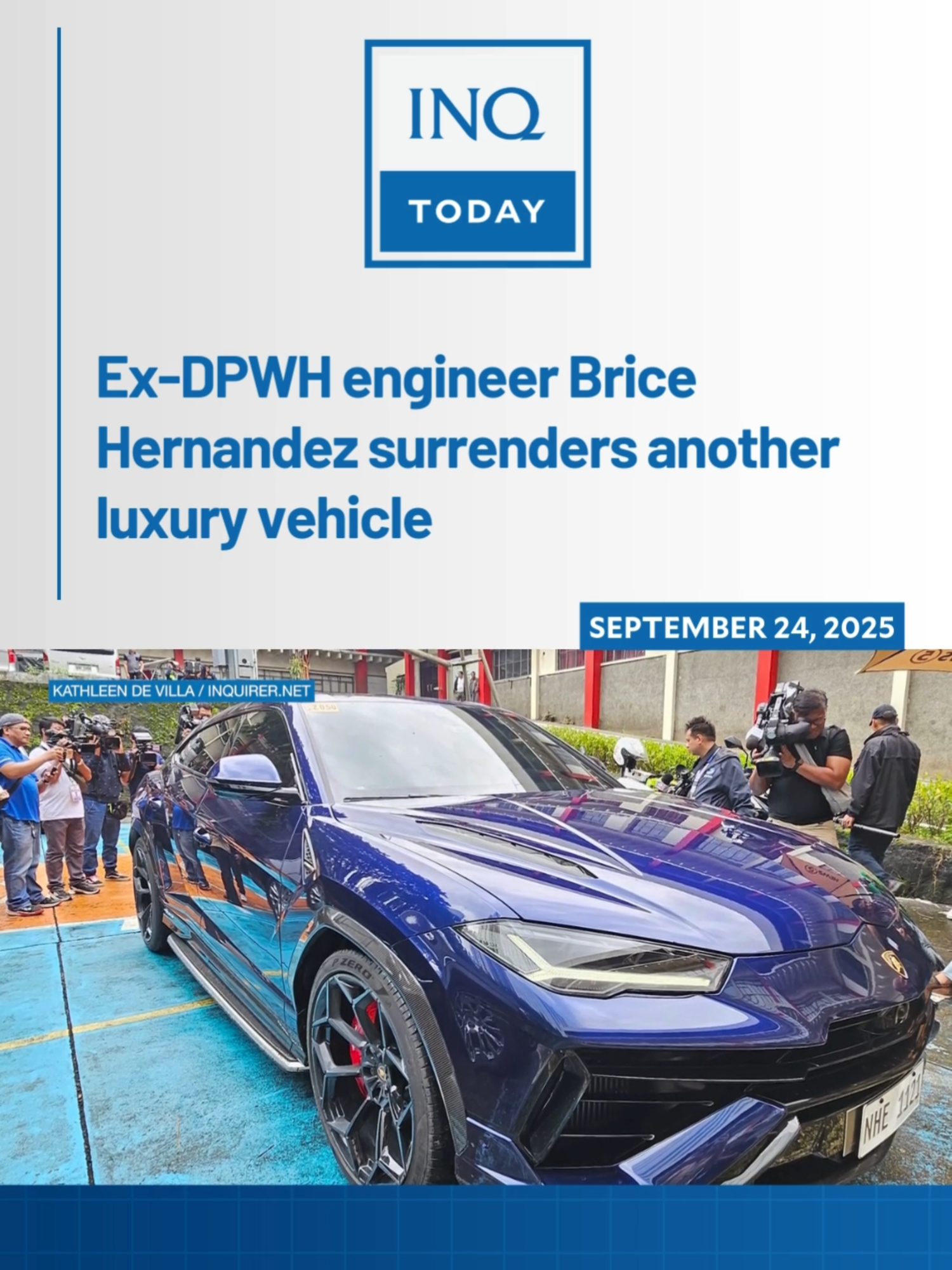 Brice Hernandez, dismissed Bulacan First District engineer of the Department of Public Works and Highways, turns over on Wednesday, Sept. 24, another luxury car he owns to the Independent Commission for Infrastructure. #tiktoknews #newsph #socialnews #inquirerdotnet