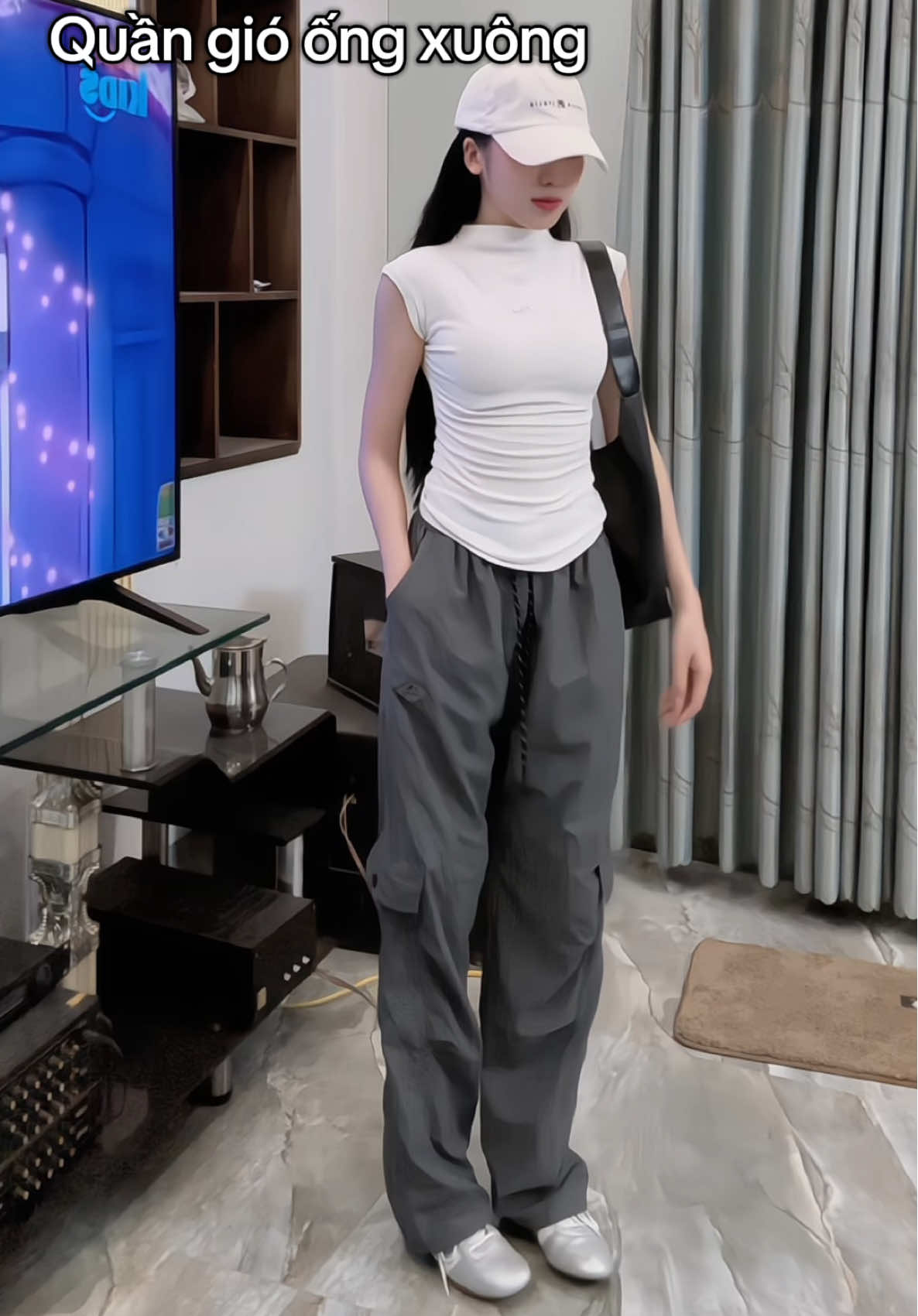 Quần gió ống xuông unisex #thịnhhành #trending #myoutfit #myoutfit #thinhhanhxuhuong 