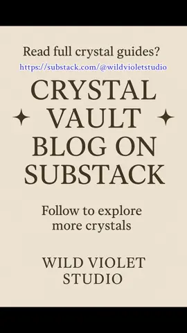 Crystals aren’t just pretty ✧ they’re Earth’s story written in stone. At Wild Violet Studio, we believe in sharing the real truth about crystals: geology first, mystical insight second. That’s why we created our ✧ Crystal Vault Blog on Substack ✧ — a growing library where you’ll find full crystal guides, care tips, and the sacred stories that stones carry. What you’ll discover when you subscribe: 🔹 Geological profiles with real mineral names, hardness, and crystal systems. 🔹 Formation & locality explained ✧ learn how and where each crystal grows, from Australia to around the world. 🔹 Mystical properties ✧ gentle notes on chakras, zodiac signs, and affirmations, woven in after the science. 🔹 Crystal care ✧ simple tips for cleansing, storing, and working with your treasures. 🔹 The Wild Violet Studio voice ✧ calm, grounding, mystical yet professional — always authentic. Why Substack? Because TikTok only gives us seconds, but crystals deserve full stories. ✧ Our Substack is where you can slow down, learn deeply, and return anytime you need guidance. Think of it as your ✧ digital crystal library ✧. We’ve already shared guides like: 🌿 Clear Quartz ✧ The Master Healer ✧ silicon dioxide in its purest form, with centuries of legend. 🌿 Nebula Scenic Moss Agate ✧ chalcedony with mossy inclusions that paint whole landscapes inside stone. And this is just the beginning. Each week, we’ll be adding more ✧ towers, spheres, rare specimens, and beloved classics. So if you love crystals, if you collect them, if you’ve ever wanted to know the real geological story before the mystical meaning — this is for you. 📖 ✧ Subscribe to the Wild Violet Studio Substack today ✧ link in bio. Follow along and let crystals teach you ✧ one guide, one story, one stone at a time.  #wildvioletstudio #substackblog #crystaltok #australiancrystals #crystalhealing 