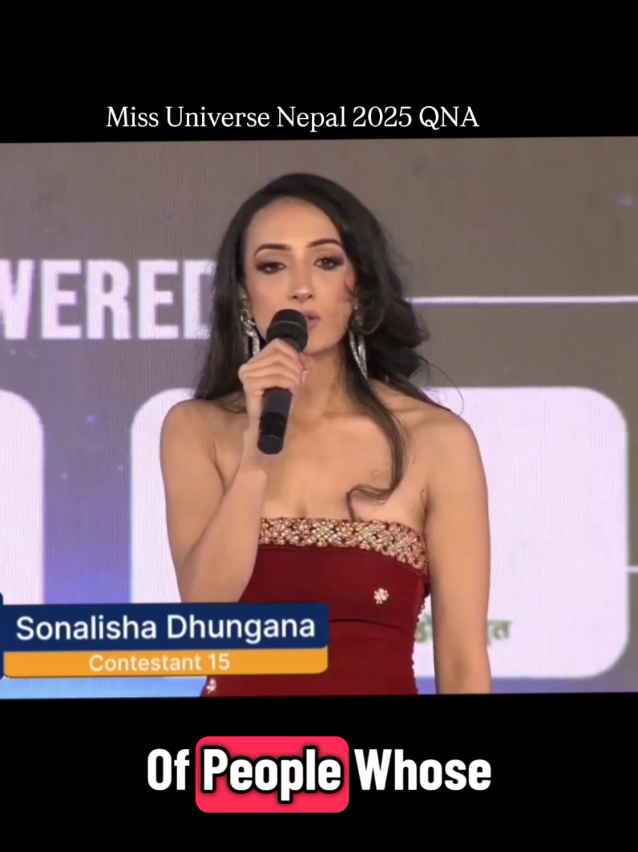 Miss Universe Nepal 2025 QNA round of top 10- Sonalisa dhungana  #missuniverse  #nepal  #qna #fyp #foryoupage 