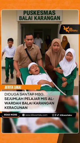 Enam siswa MIS Al-Wardah dilarikan ke Puskesmas Balai Karangan usai menyantap menu Makan Bergizi Gratis (MBG) yang diduga ayam basi. Gejalanya berupa muntah dan sakit perut. Pihak sekolah langsung menghentikan program MBG untuk sementara waktu, hingga batas yang belum ditentukan. Saat ini seluruh siswa yang sakit sudah ditangani pihak Puskesmas. Baca selengkapnya di Klikwartaku.com #Klikwartaku #KeracunanMakanan #MBG #MakanBergiziGratis #BalaiKarangan   