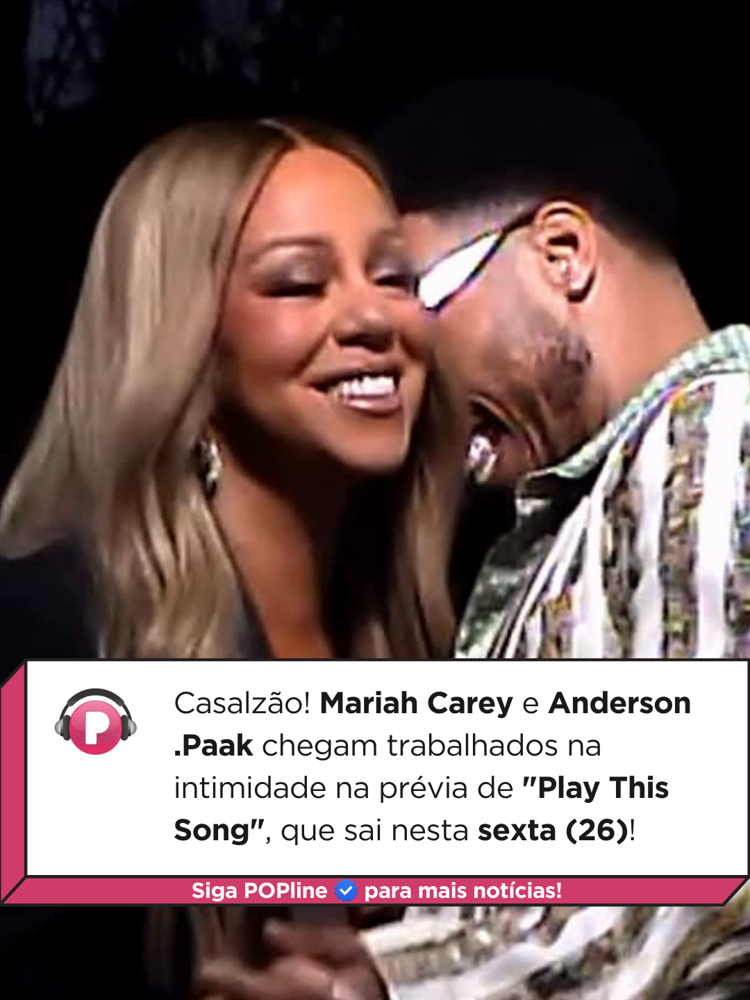 Já pode dizer que o namoro é oficial? Mariah Carey recrutou ninguém menos que Anderson .Paak para liberar “Play This Song”, próximo single do álbum “Here For It All”! A dupla (ou casal, mesmo?) aparece chegadíssima na prévia do clipe, que chega junto com o disco nesta sexta (26). Preparados? Imagens: Divulgação