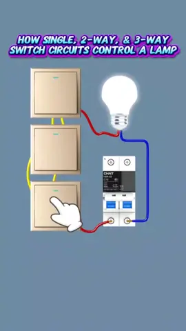 How Single, Two Way & Three Way Switch Circuit Control a Lamp.... Like❣️ comments📋 Share📤 . #2wayswitch #3wayswitch #electricalswitch #electricalswitches #switch 