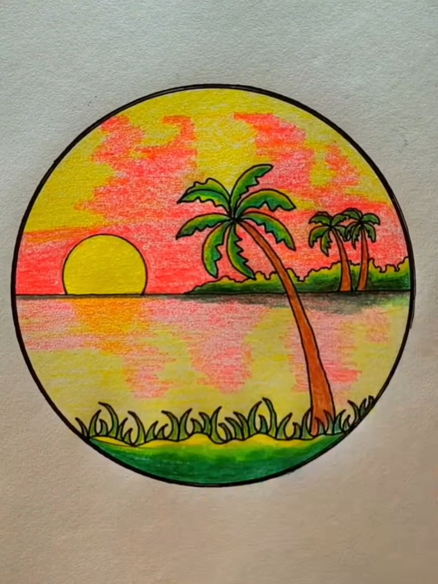 let's draw sunrise drawing with pencil ✏️  . . . #draw #drawings #howtodraw #drawingprocess #drawingtutorial 