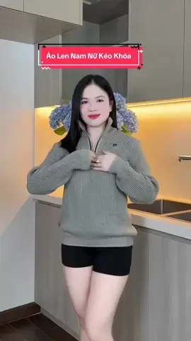 Áo Len Nam Nữ Kéo Khóa Cổ Trụ