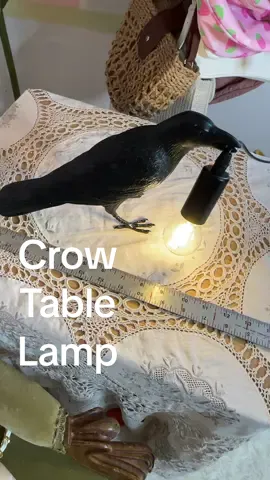 Crow 🐦‍⬛ lamp is so cool! #roomdecir #goth #crow #bird #lamp 