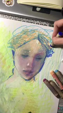 Немного процесса👐 очень полюбила масляную пастель #art #artist #drawing #oilpastel #painting 