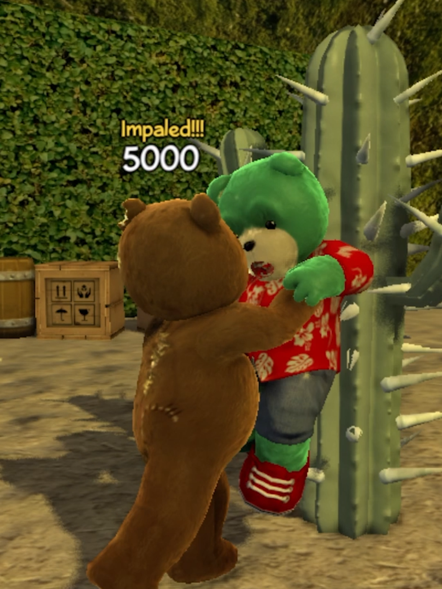 Naughty Bear : Panic in paradise (Xbox 360) - Cactus surprise 🌵 #gaming #retrogaming #shorts #horror #funny #fyp #fypシ゚