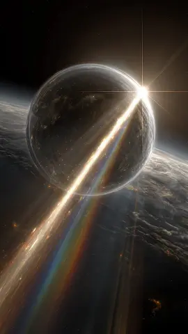 A comet carries rainbows into the void. 🌈☄️ Would you follow its path? #fyp #comet #space #fantasy 