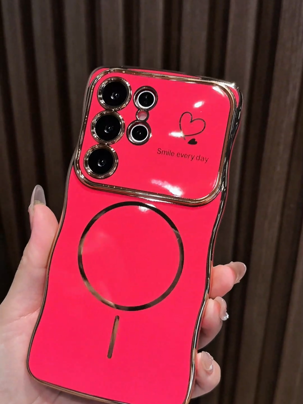 Cute Wave Heart Case with magnetic #s25 #s25ultra #s24ultra #s23ultra #phonecase 