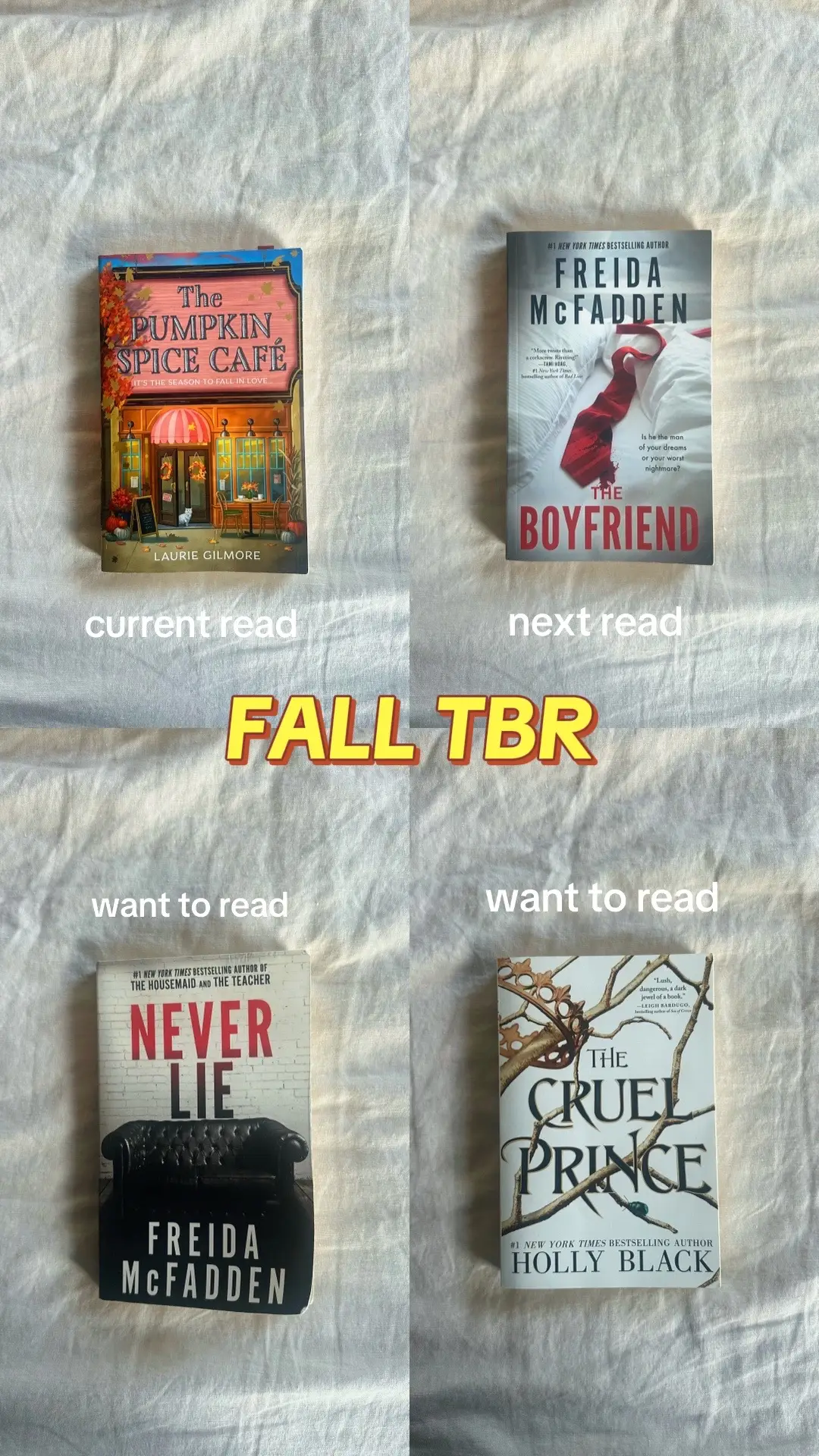 My fall tbr and what I’m currently reading! #BookTok #bookish #fallbookrecs #tbr #falltbr 