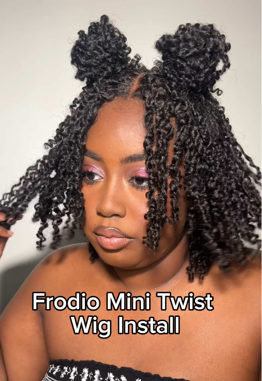 @Frodio Hair mini twist wig is so cute and natural looking. 😍😍😍 #FrodioHair #twiststyles #lacewig #twistshairstyle #wiginstall 