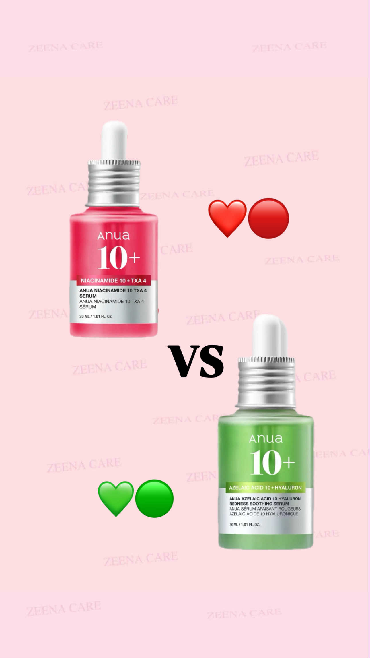 مقارنة بين سيرومات انوا الشهيرة   🔴❤️ VS 🟢💚 كتبولي بالتعليقات انتو من اي تيم 😉🫰 اني من ال🟢🟢💚 ——————————- المنتجات متوفرة ❤️‍🔥 ومتوفر توصيل لكل محافظات العراق🚗