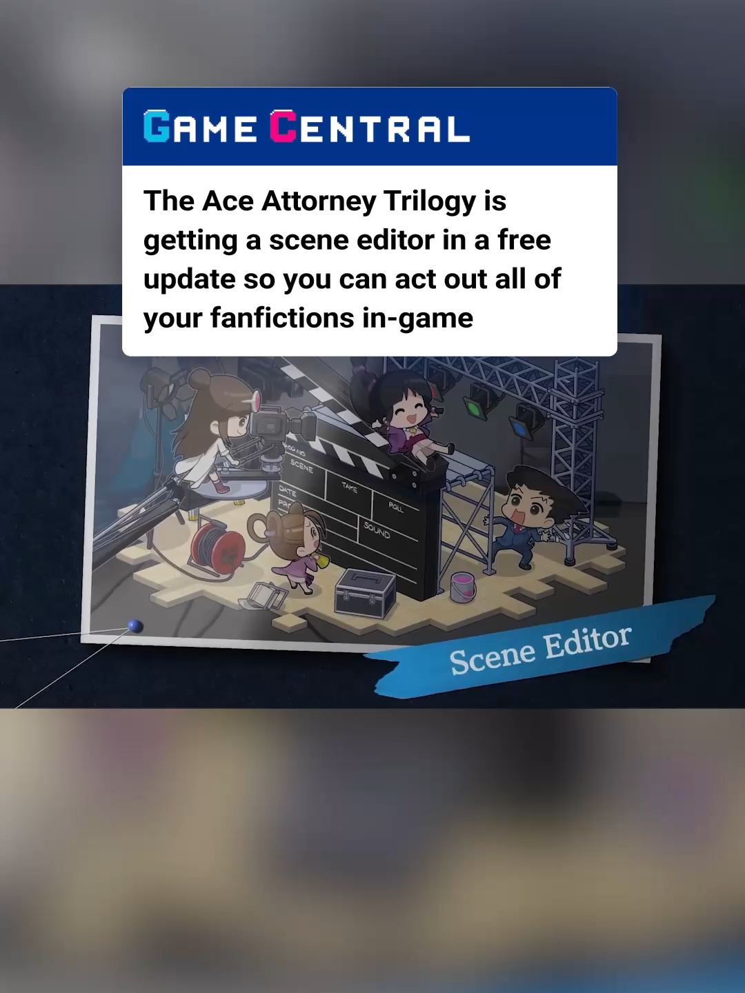 phoenix wright: ace attorney trilogy is getting a free title update on november 19th and for some of you, it will be a dream come true - one of the features added will be a scene editor, allowing you to pose the characters in all sorts of positions which we're sure you'll all use responsibily and only in the most family-friendly way possible #phoenixwright #aceattorney #nintendoswitch #capcom #gaming