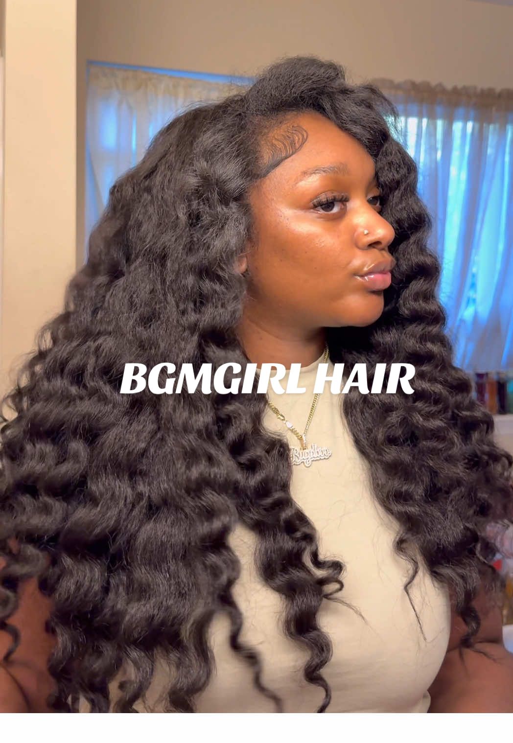 ✨ One of THE BEST💕🥰 @bgmgirlhairofficial 🫶🏾🫶🏾 #bgmgirlhair #kinkystraightwig #halfwig #wandcurls #easyhairstyles 