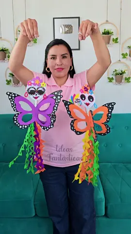 Moldes en mi perfil 😊 Aquí les comparto el tutorial para que ustedes también puedan hacer esta mariposa hermosa para que puedan decorar su altar de día de muertos #ideasfantasticas 