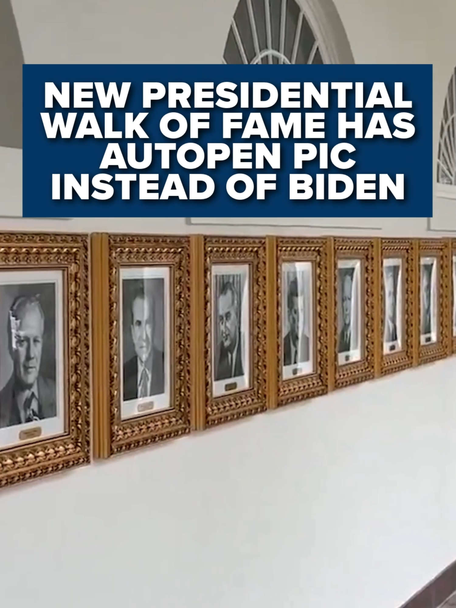 The White House has unveiled a ‘Presidential Walk of Fame’ outside of the Oval Office, featuring the portraits of U.S. Presidents, except former President Joe Biden. Biden’s portrait has an “autopen” picture of Biden’s signature. Click the link in our bio to read more.