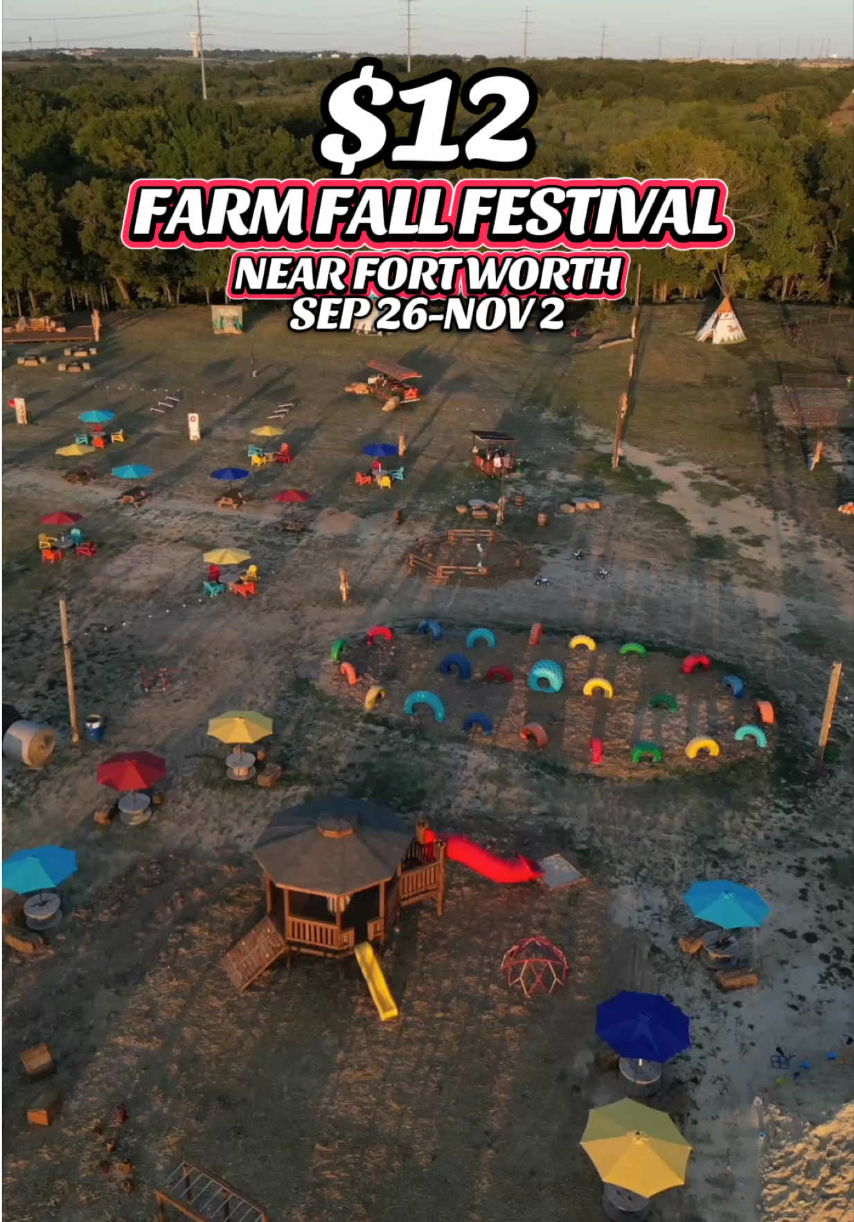 ✨🎃 $12 FALL FESTIVAL ON FAMILY-OWNED FARM WITH TONS OF ACTIVITIES FOR THE KIDS 🚜 // 3O MIN OUTSIDE FORT WORTH 🛝 🐴✨ #FortWorhLoveList // We found the cutest family-owned farm fall festival that is the perfect place to take your family! RUBY CREEK FAMILY FARM has an activity-filled fall festival open Sept 26-Nov 2– located just 30 minutes outside of Fort Worth. 🎃 There are so many fun attractions and Instagrammable photo ops. 📸 🎟️ADMISSION ➡️ $12 per person, free for kids 2 and under. Free parking. 🚘 ➡️SEASON PASSES // $129 for up to 6 family members + includes complimentary hay rides.  ✨ACTIVITIES + ATTRACTIONS // - Hay ride 🚜 ($3/person) - Train ride 🚂 - Pumpkins 🎃 - Slides + playground 🛝 - Goats, mini donkeys, pigs, chickens to pet + feed 🐷 - Guided horseback walk for kids 🐴 - Fishing 🎣 - Snack bar with popcorn + caramel apples 🍿 - Hay maze - Cornhole  📍LOCATION // 390 Oates Creek Rd, Aurora, Texas 76078 📆 DATES // Sept 26 - Nov 2 ⏰ HOURS // Sat 10AM-8PM, Sun 1-6PM Add it to the Love List 💕✨