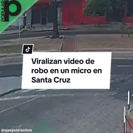 #RRSS | Viralizan video de robo en un micro en Santa Cruz Una cámara de seguridad captó el momento en que una pareja de ladrones sube a un micro en la zona del primer anillo y sustrae la mochila de una pasajera. La víctima pidió recuperar sus pertenencias, pero fue intimidada junto a otros pasajeros por los delincuentes, que actuaron con la ayuda de un tercer cómplice y portaban un arma blanca. 🎥. RRSS  #SantaCruz #Seguridad #InseguridadCiudadana #ElPopularBolivia 