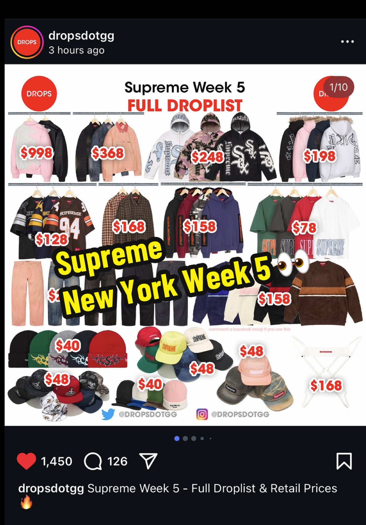 Supreme New York Week 5 This week’s releases are kind of mid! Will you be going after anything? #streetwear #supremenewyork #hypebeast #StreetFashion #menswear 