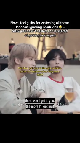 This was deep 😳😂 Mark basically just told us why he ignores Haechan 😭😩 He’s scared to get hurt again! 😩 I don’t know if the subtitles were right, but did he really say he thought he had a crush on Haechan when he was younger?😳😭  #nct #nctmark #ncthaechan #nctdream #mahae 