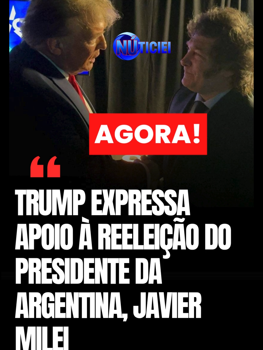 🚨 URGENTE! 💥 Trump dá apoio a Milei para reeleição e promete ajuda para a Argentina!  Uma notícia que promete causar um terremoto político na América Latina!  O presidente dos Estados Unidos, **Donald Trump**, expressou apoio à reeleição de **Javier Milei** e prometeu ajuda para enfrentar a instabilidade cambial e financeira da Argentina.  O apoio de Trump, que ocorreu durante uma reunião em Washington, é visto como um gesto importante para o presidente argentino, que enfrenta desafios econômicos e eleitorais. 