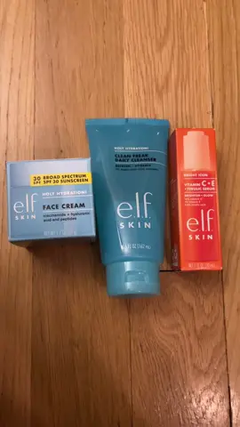 @e.l.f. Cosmetics must have products for your routine (ft. A sweet little baby 🐱) Refresh and cleanse with the clean freak cleanser with a boost of hydration. Next shine bright with the bright icon vitamin C + E serum. Lastly lock it all in with the holy hydration cream with added SPF! @influenster @elfyeah_official #complimentary #elfskin#CapCut 