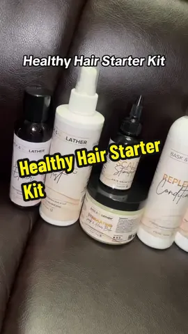 Healthy hair starter kit! #hairtok #baskandlatherco #baskandlather #tiktokshoprestock #healthyhairjourney 