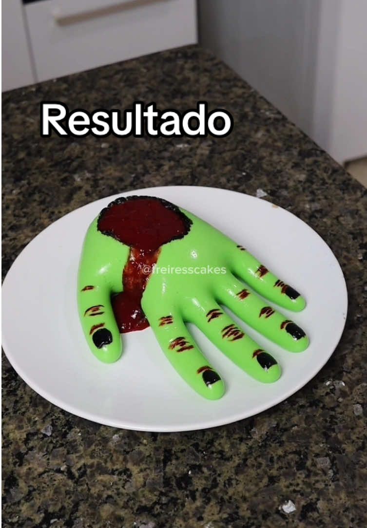 Mãozinha de gelatina parte 2 #halloween #gelatin #jelly #wednesdayaddams #frankenstein 