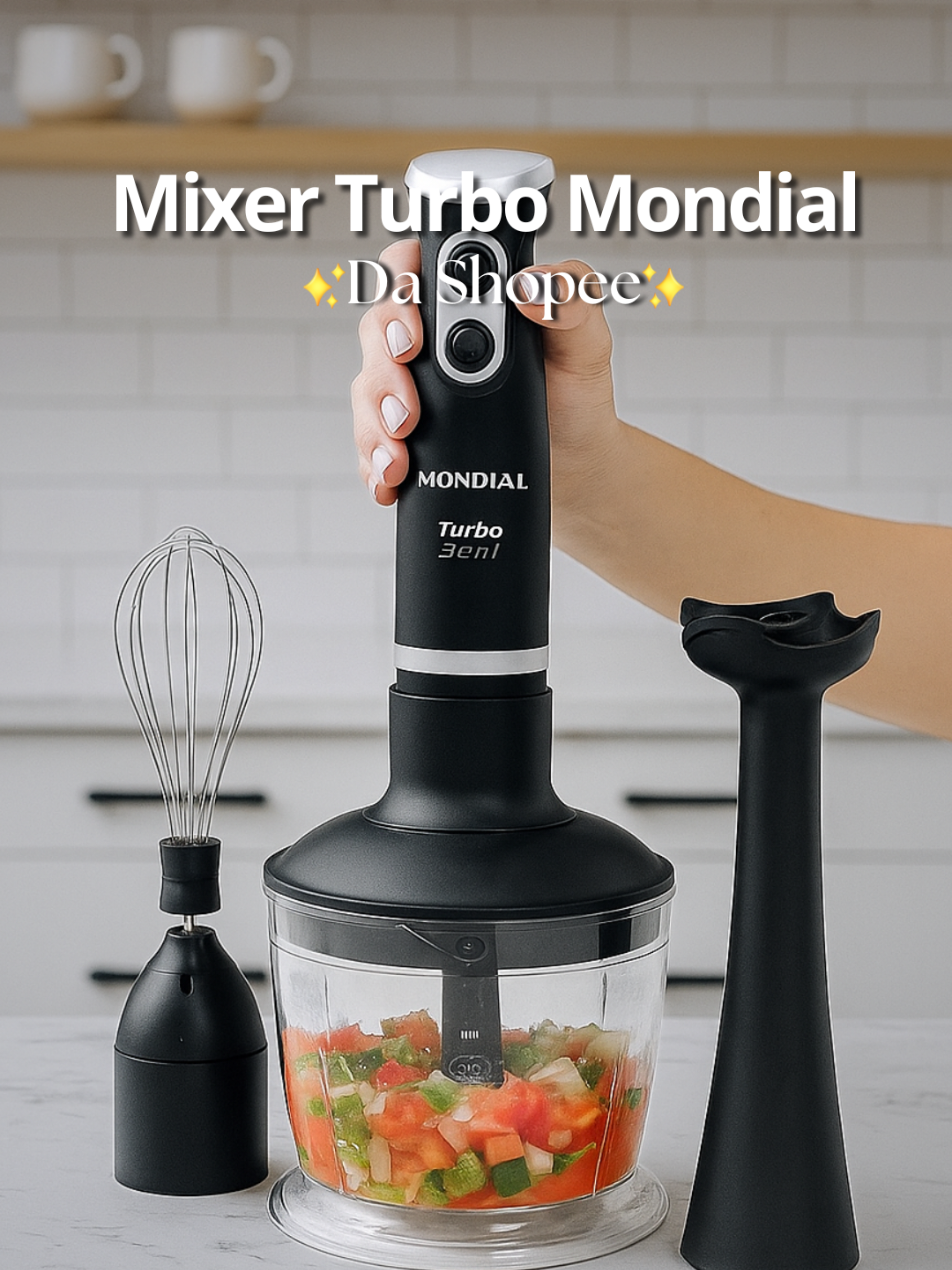 Mixer Turbo Mondial 3 em 1. 🔗Link nos comentários  #shopeelovers #fy #shopeefinds #mixer #mondial 