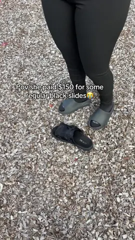 Pov she paid $150 for some regular black slides😭 #thebest #atoyye #dracoslides 