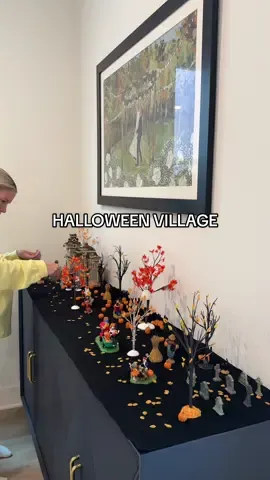 Starting new traditions for Halloween. So excited to have the house I had growing up 🧡🖤🤍 #halloweendecor #department56 #familytradition #momlife #halloweenset 