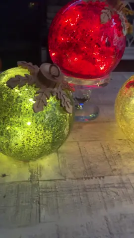 Add a touch of elegance to your Christmas setup with the set of 3 LumaBase Glass Tabletop Christmas Ornaments. #christmasdecor #tableornaments #holidaydecor #tiktokshopfinds 