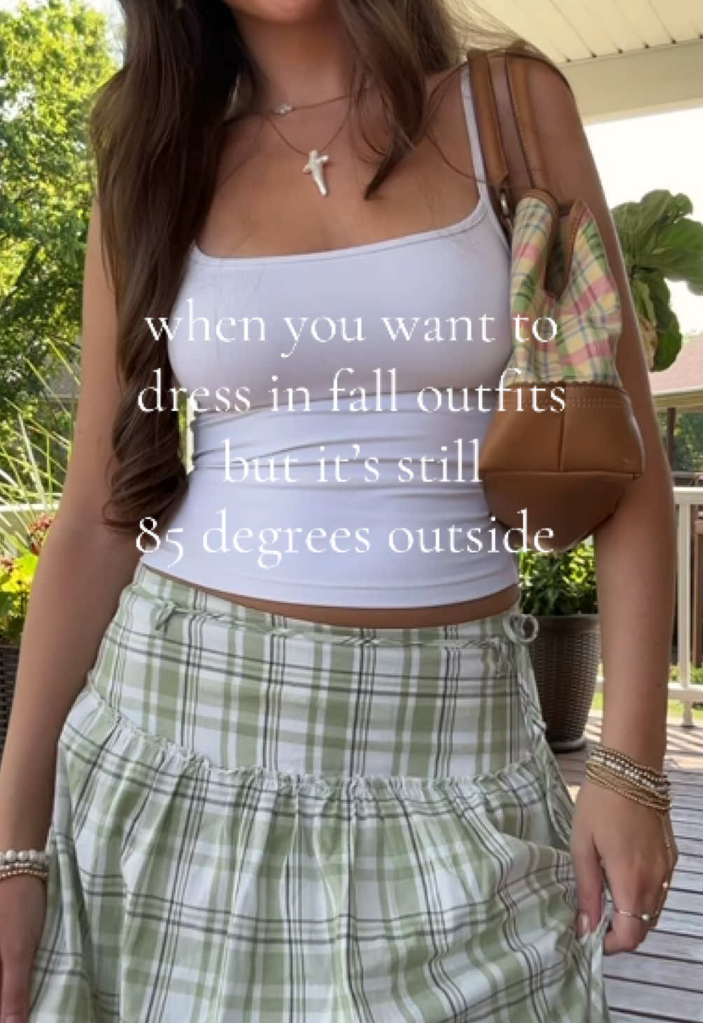 I just want to be able to wear a sweater is that too much to ask? | skirt is from @Cider  #outfitinspo #falloutfitinspo #fallfashion #pinterestoutfit #OOTD 