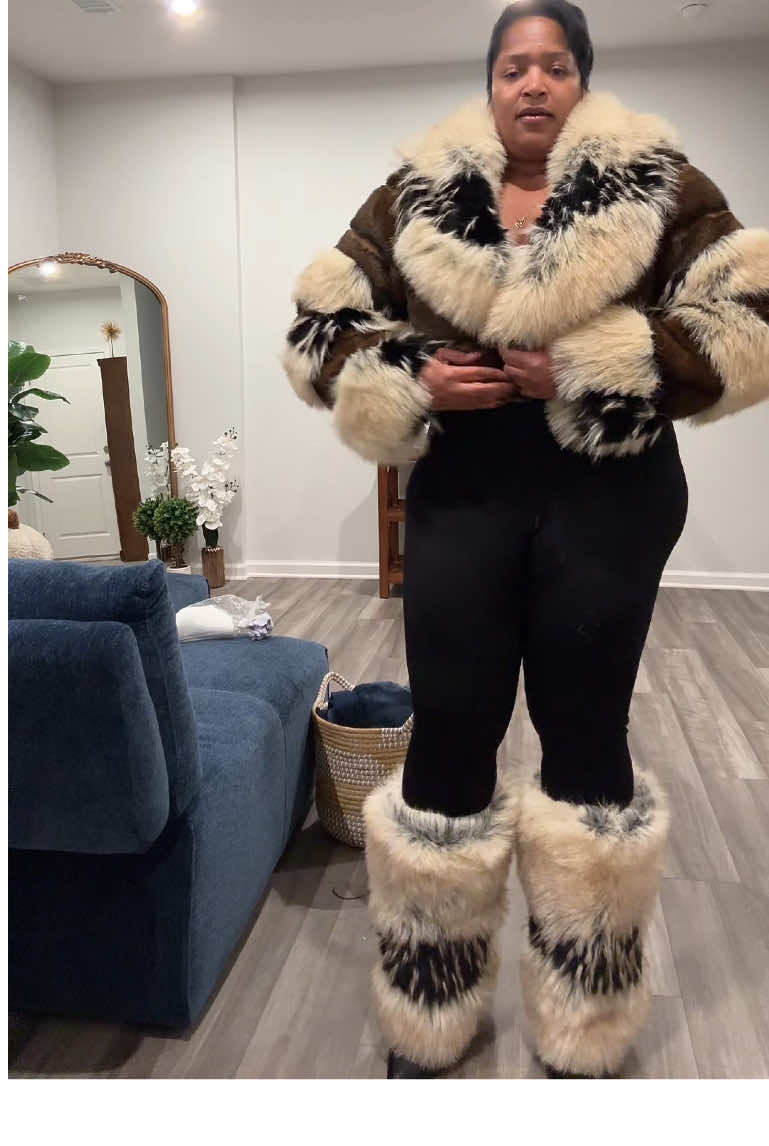First time trying on the Azalea Wang Multi Fur Stiletto Boots with the matching Portia Faux Fur Jacket from AKIRA—and let me tell you, this set is giving main character energy.  #WinterFashion #OOTD #FauxFur #AKIRAStyle #TikTokMadeMeBuyIt