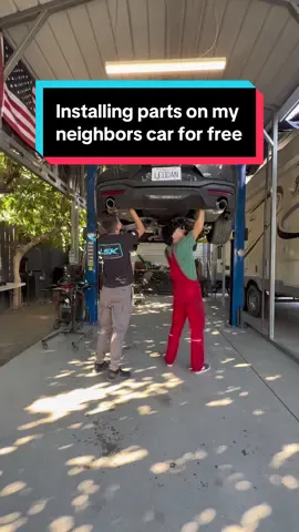 Installing parts on my neighbors car for free. #mustang #america #usa #free #carsoftiktok 