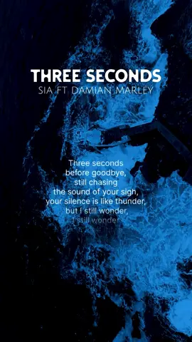 sia ft damian marley || Three Seconds🎹🎧🖤 #sia  #damianmarley  #lyricssong  #musica  #fyp Lyrics ✨ Three seconds before goodbye, still chasing the sound of your sigh, your silence is like thunder,  but I still wonder, I still wonder if you felt it too,  there loving is a static breaking through, Three seconds  and my heart won't let go of your voice on the phone, your breath, still inverse in the air I breathe. Three seconds forever in my memory