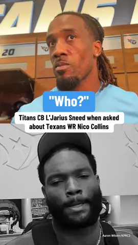 Nico Collins wasn't entertaining L'Jarius Sneed's trash talk ahead of the Titans-Texans rivalry game 😅 (via PaulKuharskyNFL/X, AaronWilson_NFL/X, @KPRC 2) #nfl #titans #texans 