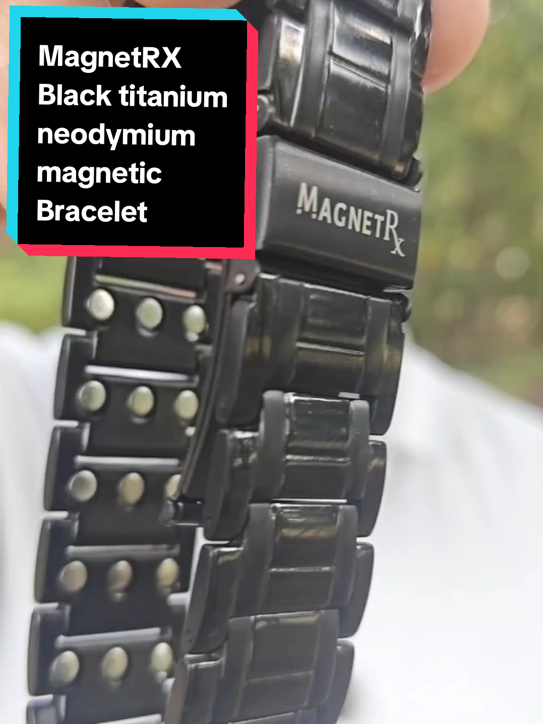 Black titanium bracelet with 3x neodymium magnets. Sleek design, strong clasp, and built for everyday wear. Durable, stylish, and magnetic. @MagnetRX  #MagnetRX #TitaniumBracelet #MagneticStyle #MensFashion #mensaccessories 