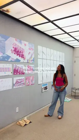 but hey! at least my fit matched my drawings ☺️💖✨ #ArchitectureStudent #CritDay #DesignSchool #StudioLife #CollegeHumor